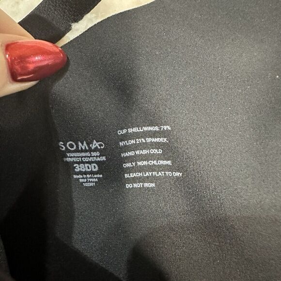 NWT Soma 38DD Vanishing 360 Perfect Coverage Front Close Bra Black - Picture 4 of 5